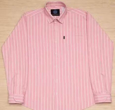 ELAMBA MEHRAT Men's Premium Lining Pink Cotton Blend Shirt