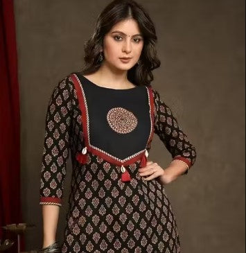 Traditional Cotton Ajrakh Printed Kurti