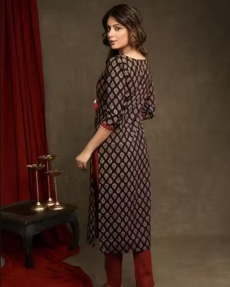 Traditional Cotton Ajrakh Printed Kurti