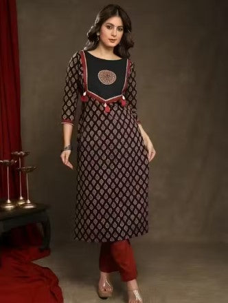 Traditional Cotton Ajrakh Printed Kurti