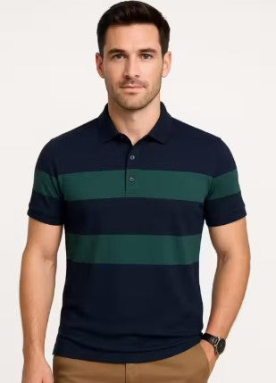 Polo neck casual half sleeve striped tshirt for men combo pcs of 2