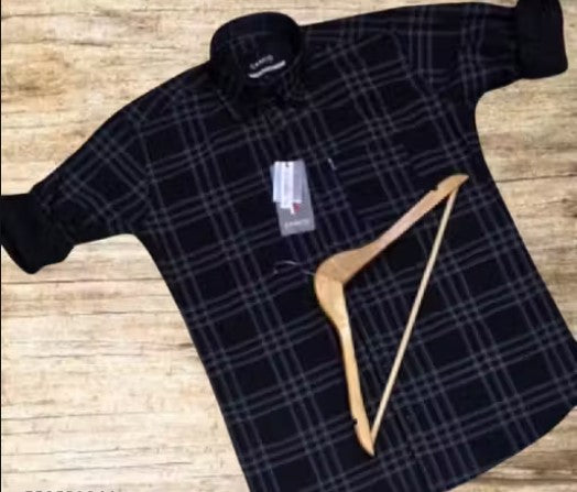 Men's Premium Cotton Casual Shirt - Black