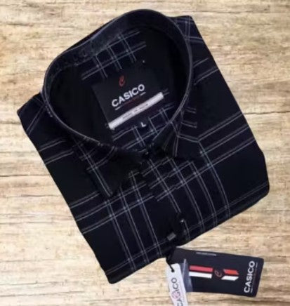 Men's Premium Cotton Casual Shirt - Black