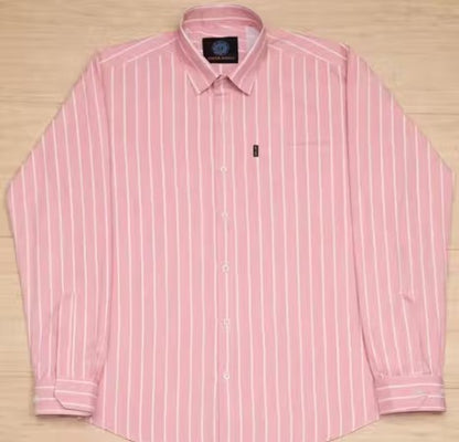 ELAMBA MEHRAT Men's Premium Lining Pink Cotton Blend Shirt